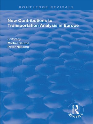 cover image of New Contributions to Transportation Analysis in Europe